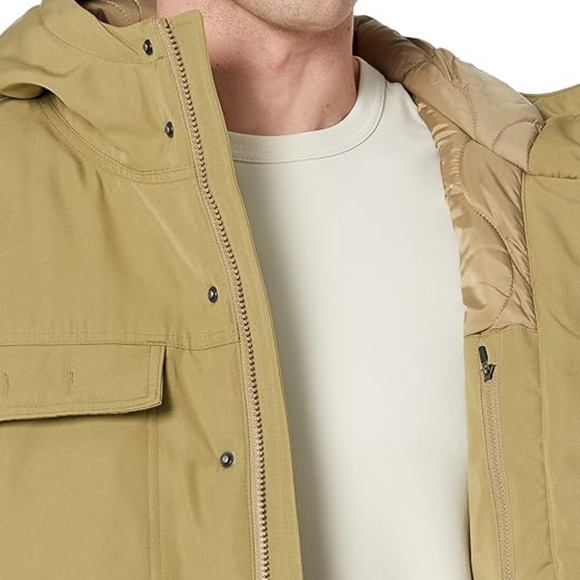 Sage Green medium Mens Parka Relaxed-Fit Water Repellent Polyester Hooded - Picture 3 of 6